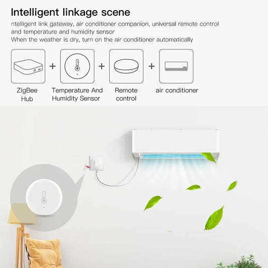 Tuya Zigbee Temperature and Humidity Sensor Intelligent Home Hygrometer Work with Smart Life Alexa Google Assistant
