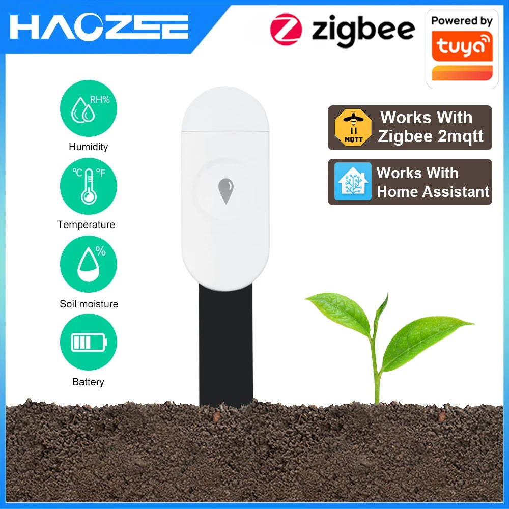 Zigbee Temperature Humidity Moisture Detector Smart Soil Tester Moisture Sensor Phone App Realtime Monitor for Home Garden