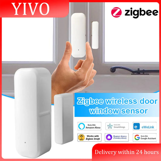 Ewelink Zigbee Door Sensor Wireless Magnetic Window Open Closed Alarm Detector Works with Zigbee2Mqtt Alexa Google Need Gateway