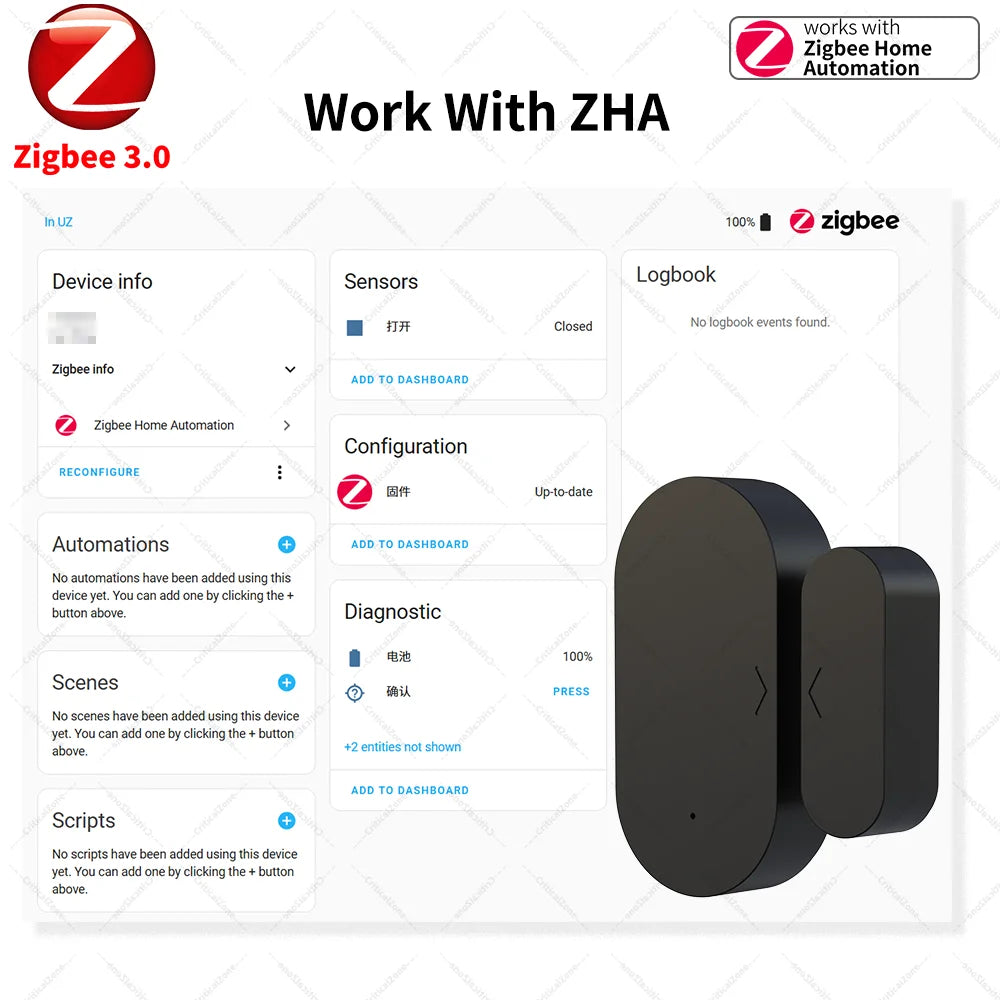 Zigbee 3.0 Door Sensor Window Sensor Contact Sensor Zigbee Hub Required Workwith Home Assistant Yandex ZHA Zigbee2Mqtt Alexa
