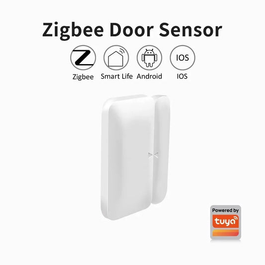 Tuya Zigbee Wireless Door Windows Sensor Mini Smart Home Wireless Door Detector Door Open Closed Alarm System for Alexa