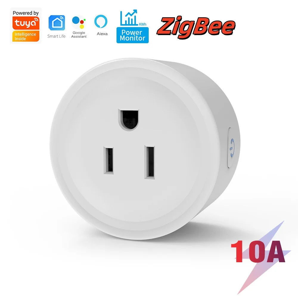 Tuya 16A Smart Plug Zigbee Wifi Socket US Canada Mexico Peru Japan Power Monitoring Timing Function Works with Alexa Google Home