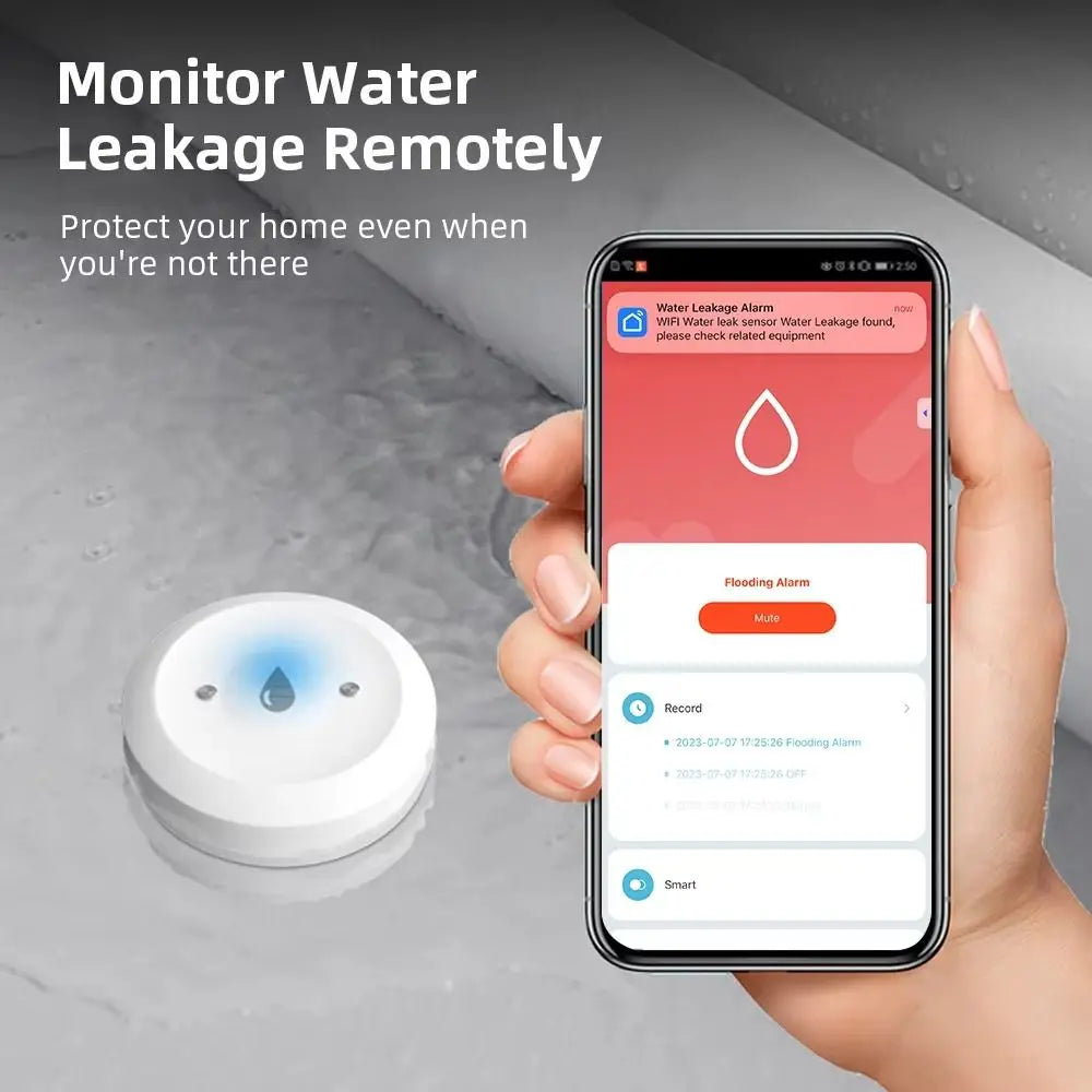Alarm Function Zigbee Water Sensor Smart Life Control APP Remote Monitoring Flood Water Detector Zigbee 3.0
