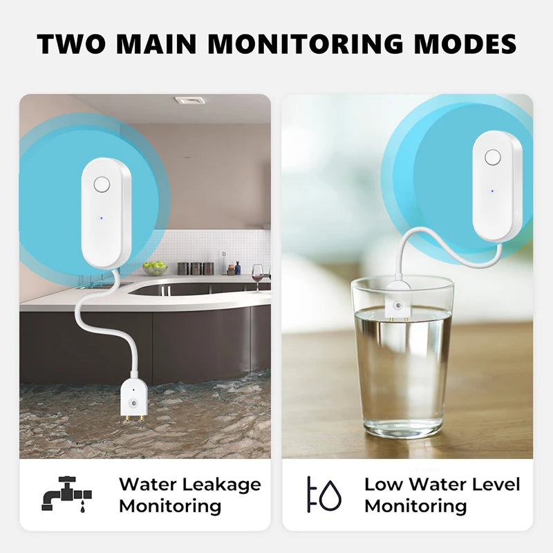 Tuya Zigbee Water Leakage Sensor Wireless Flood Detector Smart Life APP Home Kitchen Overflow Alarm Works with Hub Required