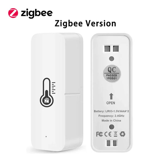 Tuya Zigbee/ Wifi Smart Temperature Humidity Sensor Indoor Hygrometer APP Remote Real-Time Monitoring Works with Alexa Google