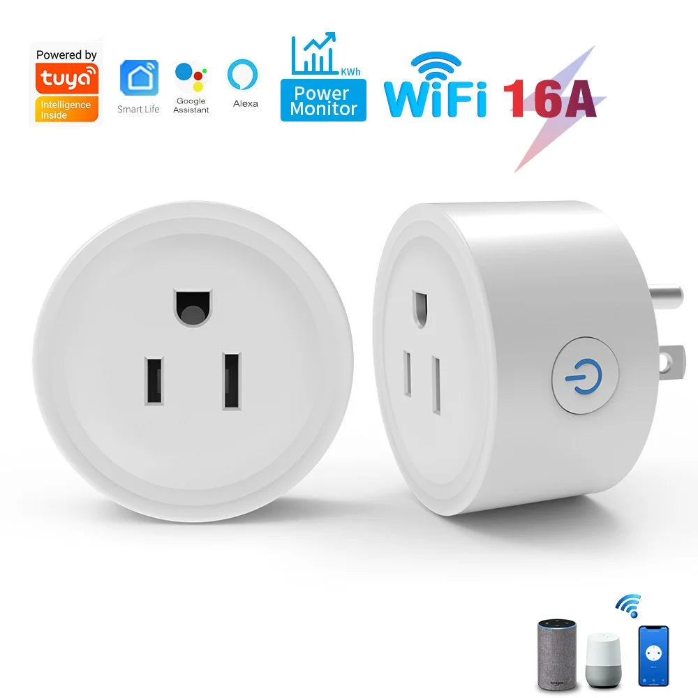 Tuya 16A Smart Plug Zigbee Wifi Socket US Canada Mexico Peru Japan Power Monitoring Timing Function Works with Alexa Google Home