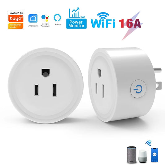 Tuya 16A Smart Plug Zigbee Wifi Socket US Canada Mexico Peru Japan Power Monitoring Timing Function Works with Alexa Google Home