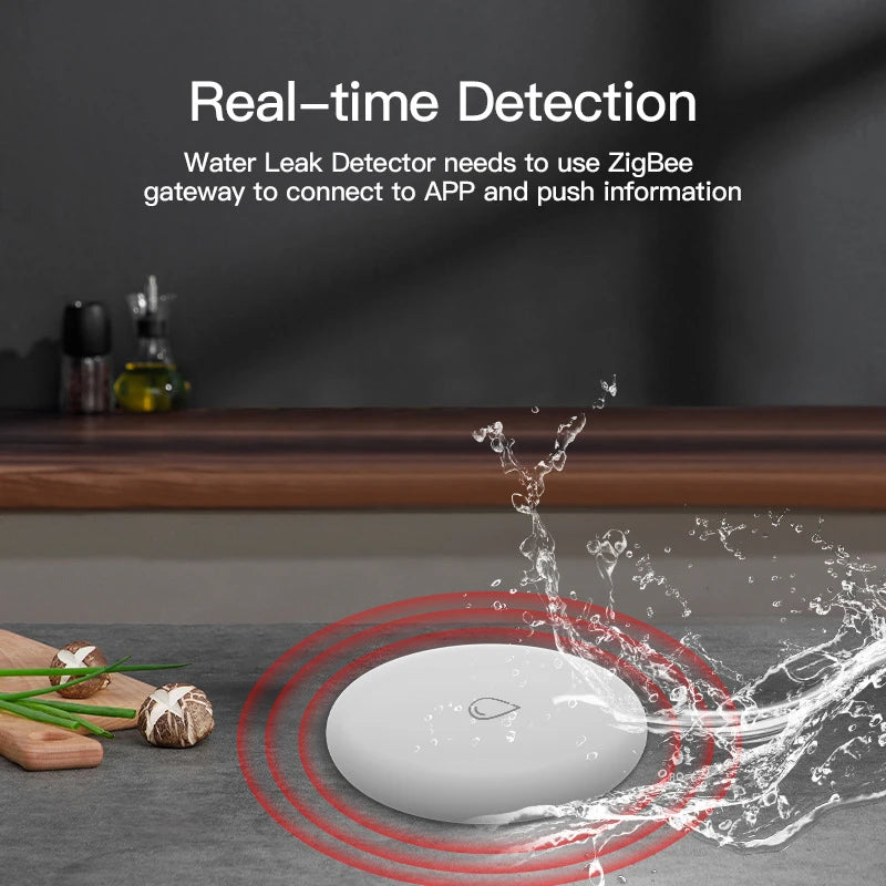 Xiaomi Water Sensor Flood Leak Detector App Remote Monitoring for Kitchen/Bathroom Support Home Assistant Zigbee 2Mqtt