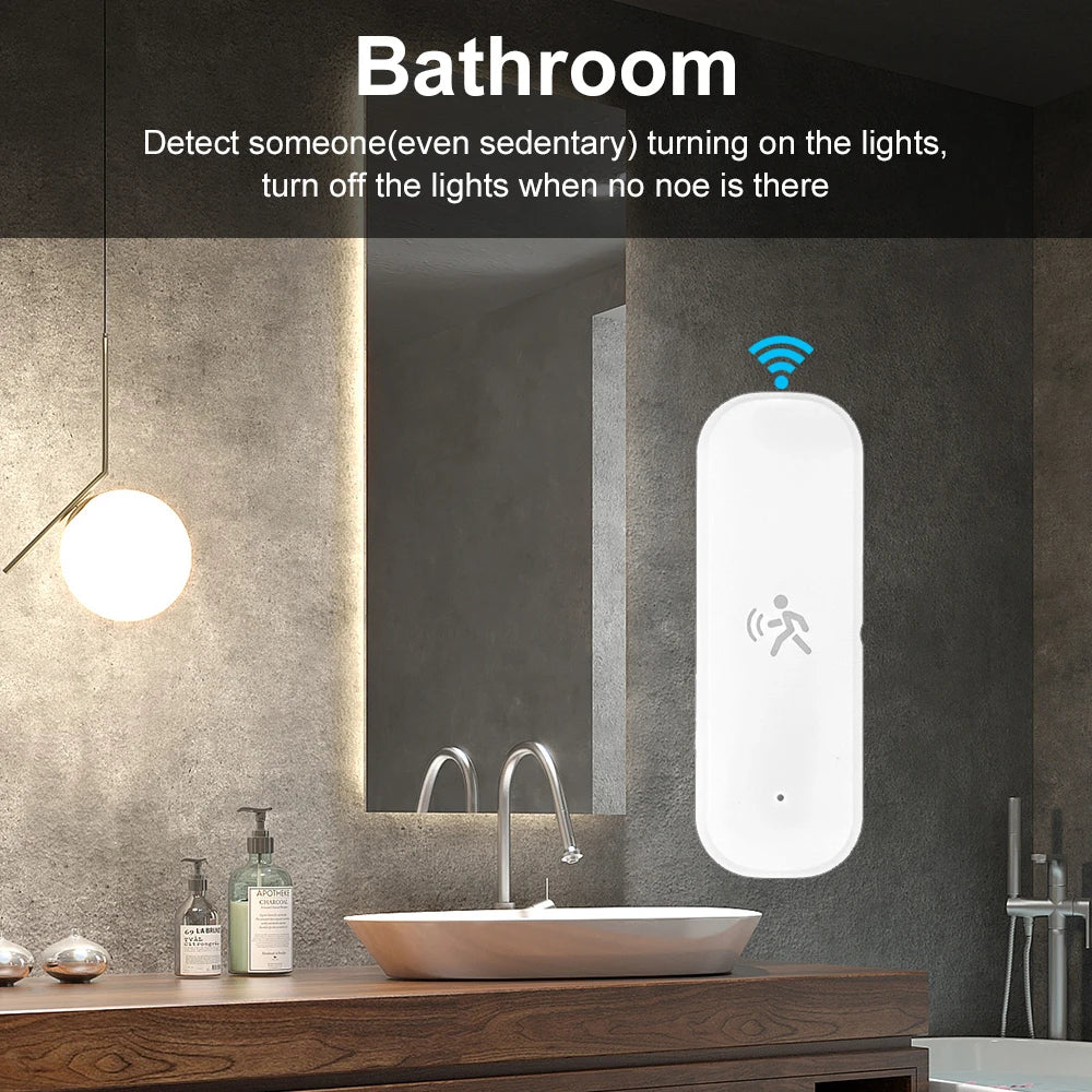 Smart Zigbee Pir Motion Sensor Radar Mmwave Temperature and Humidity Sensor Security Burglar Works with Home Assistant