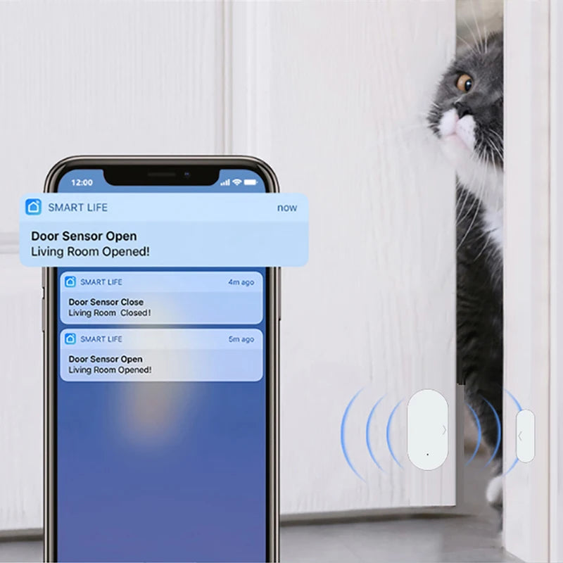 Enhance Your Home Security with the Tuya Zigbee 3.0 Mini Door & Window Sensor – Smart Alarm with Built-In Brightness Detector, Compatible with Alexa and Google Home