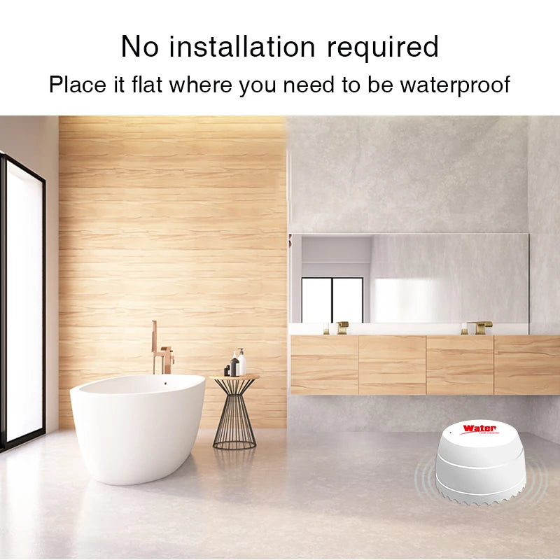 Tuya Smart for Zigbee Water Sensor Flood Water Leakage Detector 55Db Sound Alarm Smartlife App Remote Monitoring Need Zigbee Hub