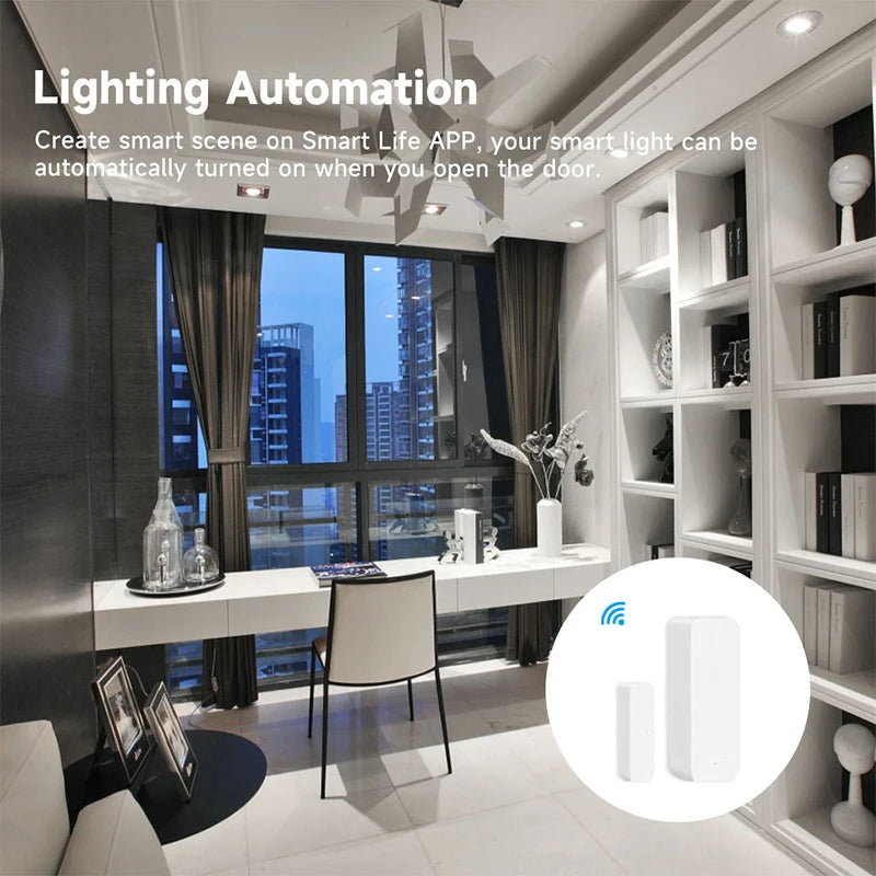Zigbee2Mqtt (Z2M) Door Sensor, High Precision Security Detector, Tuya Ecosystem Compatible for Versatile Connectivity