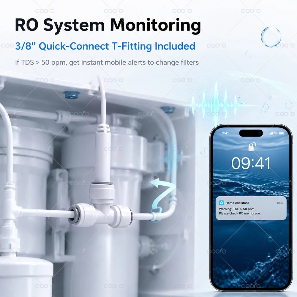 Zigbee Water Quality Tester 7 in 1 Seawater Freshwater Ec/Tds/Salinity/S.G/Ntc/Temp/Humidity Meter for Reef Aquarium Fish Tank
