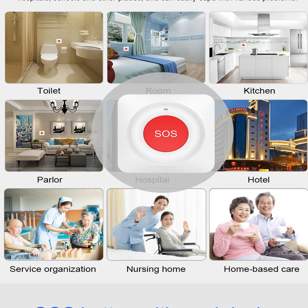 Intelligent SOS Button Tuya Wifi/Zigbee, Telephone Alarm Transmitter, Emergency Call Buttons for Home, Hospital, Etc., Mobile Ph