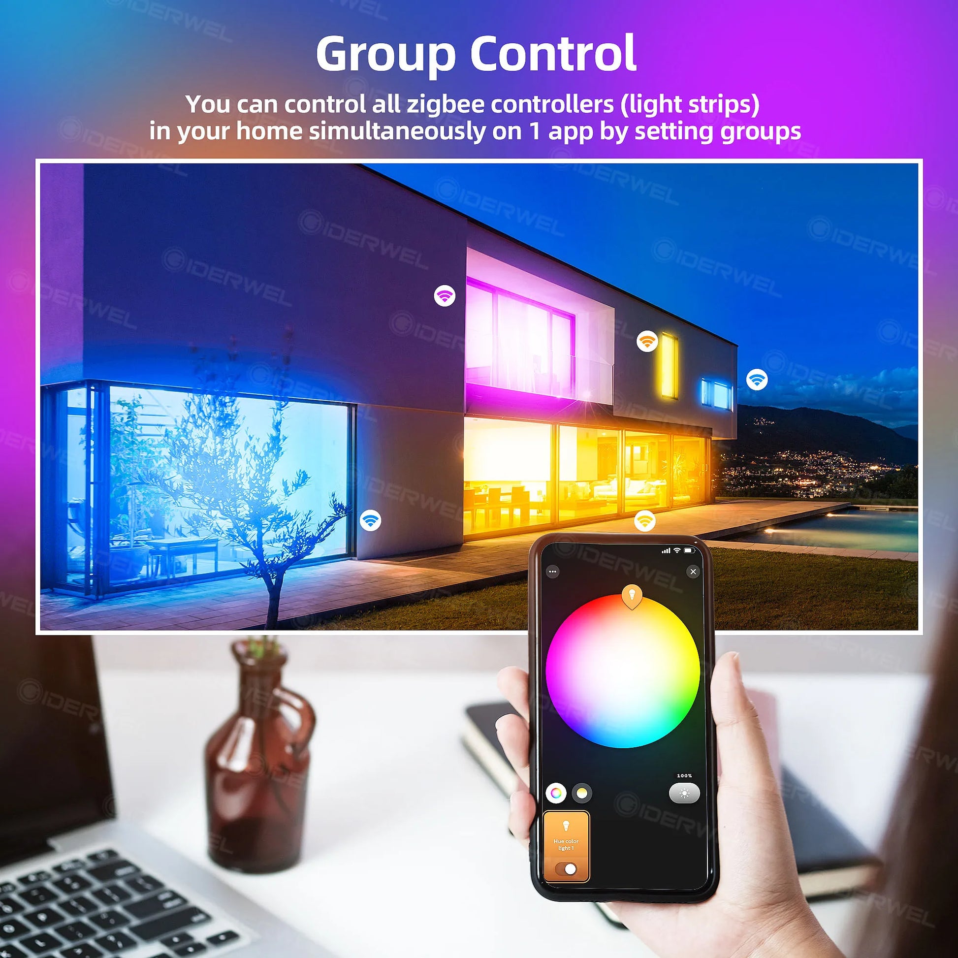 Smart Zigbee 3.0 Led Downlight RGB+CW+WW 4 Inch round Ceiling Light Work with Hub Bridge Hub Echo plus Alexa Voice Control