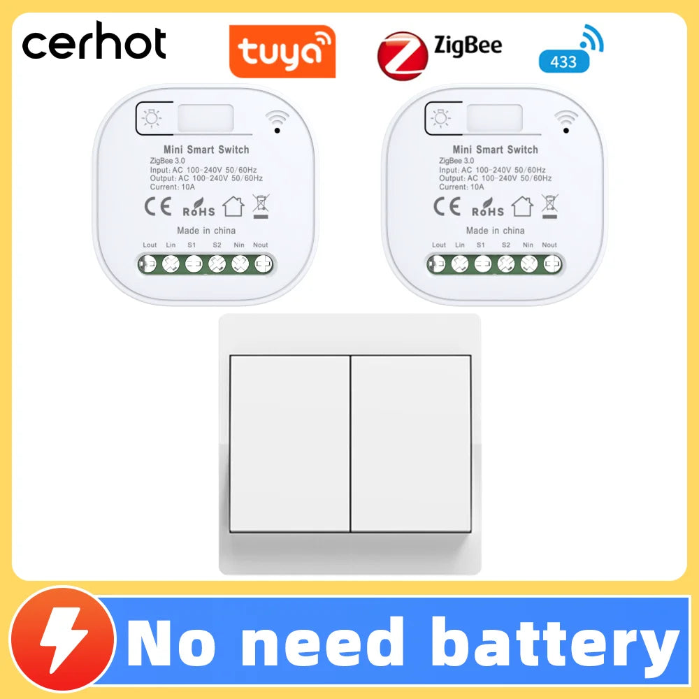 Transform Your Home with the Tuya Zigbee Self-Powered DIY Smart Switch - No Batteries, Waterproof, and Wireless Control!