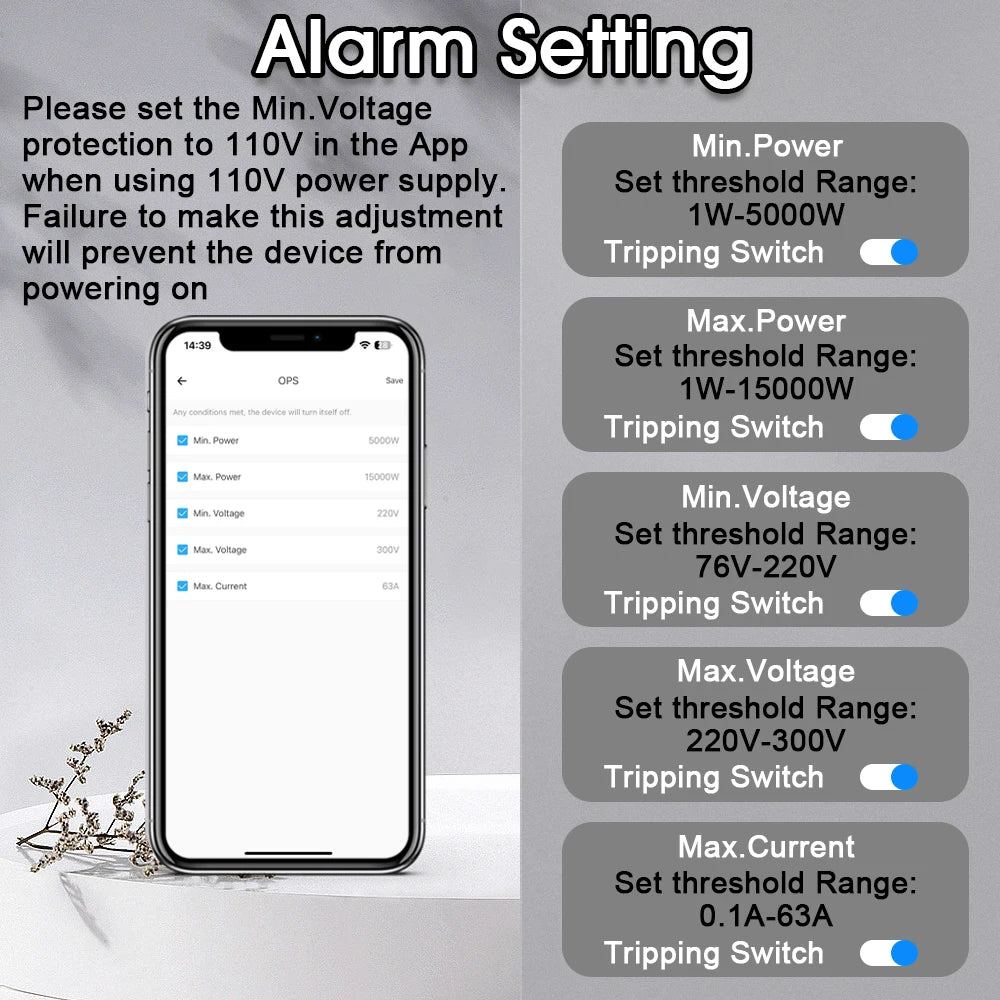 Ewelink Wifi MCB Smart Circuit Breaker 1P 2P 63A Switch Energy Metering Timer Relay Kwh Voltage Current Protector Remote Contro
