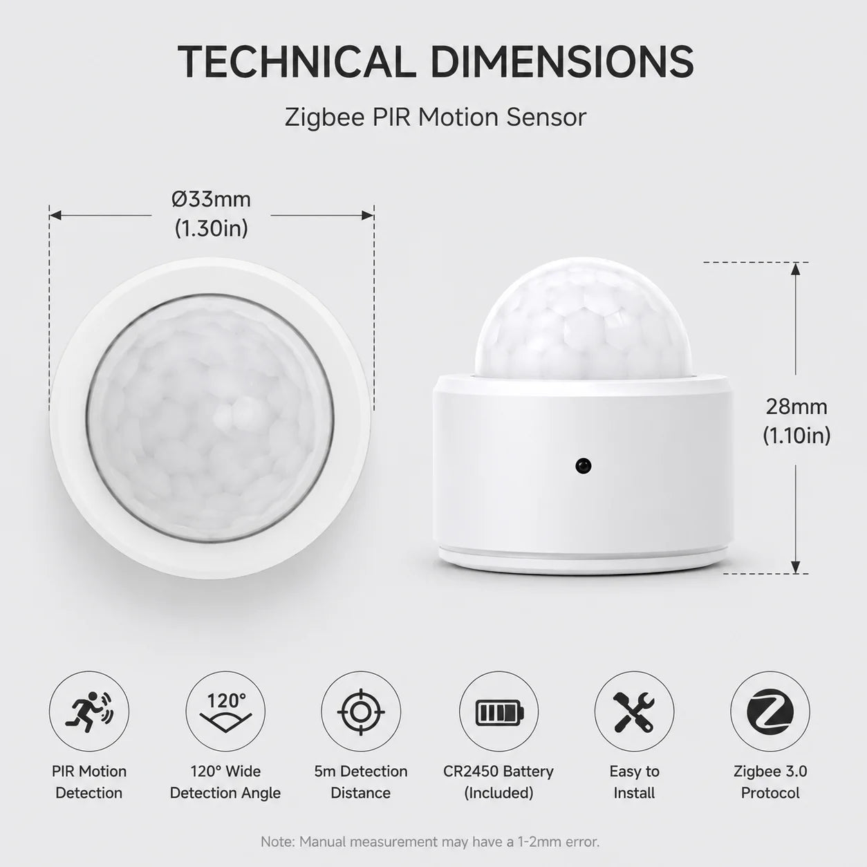 Zigbee 3.0 PIR Motion Sensor Smart Scene Linkage Human Body Sensor Work with Home Assistant Zigbee2Mqtt Ewelink Tuya Smart Life