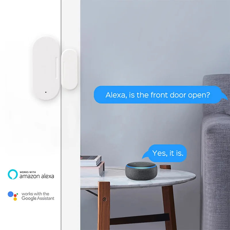 Enhance Your Home Security with the Tuya Zigbee 3.0 Mini Door & Window Sensor – Smart Alarm with Built-In Brightness Detector, Compatible with Alexa and Google Home