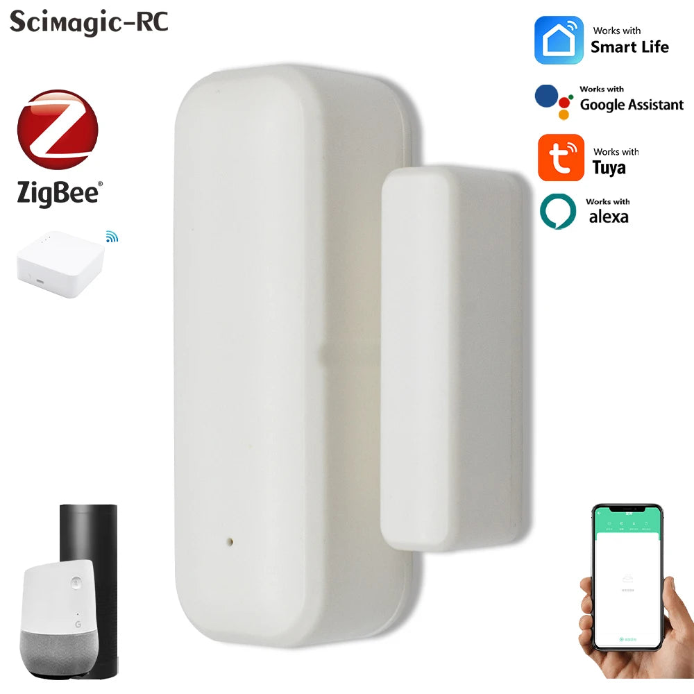 Zigbee 3.0 Smart Door Sensor Door Window Open Closed Detector Smart Home Security Alarm System Tuya Smart Life APP Control