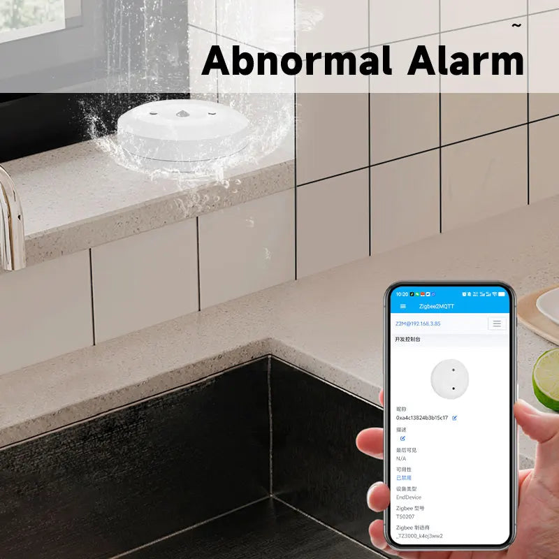 Tuya Zigbee3.0 Water Flood Linkage Sensor Detector Overflow Waterproof Smart Alarm App Remote Monitor Home Assistant Zigbee2Mqtt