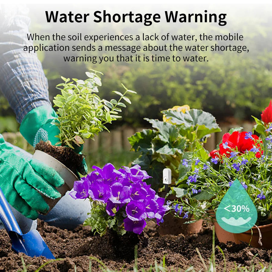Tuya Zigbee3.0 Soil Moisture Sensor Temperature Humidity Detection Smart Soil Tester for Garden Plant Smart Life APP Zigbee2Mqtt