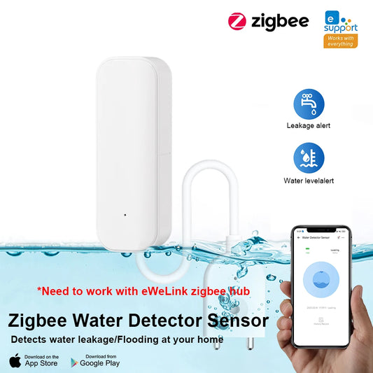 Zigbee 3.0 Water Sensor Leak Alert Detector Flood Water Leakage APP Alarm Work with Zigbee Hub Leakage Water Sensor