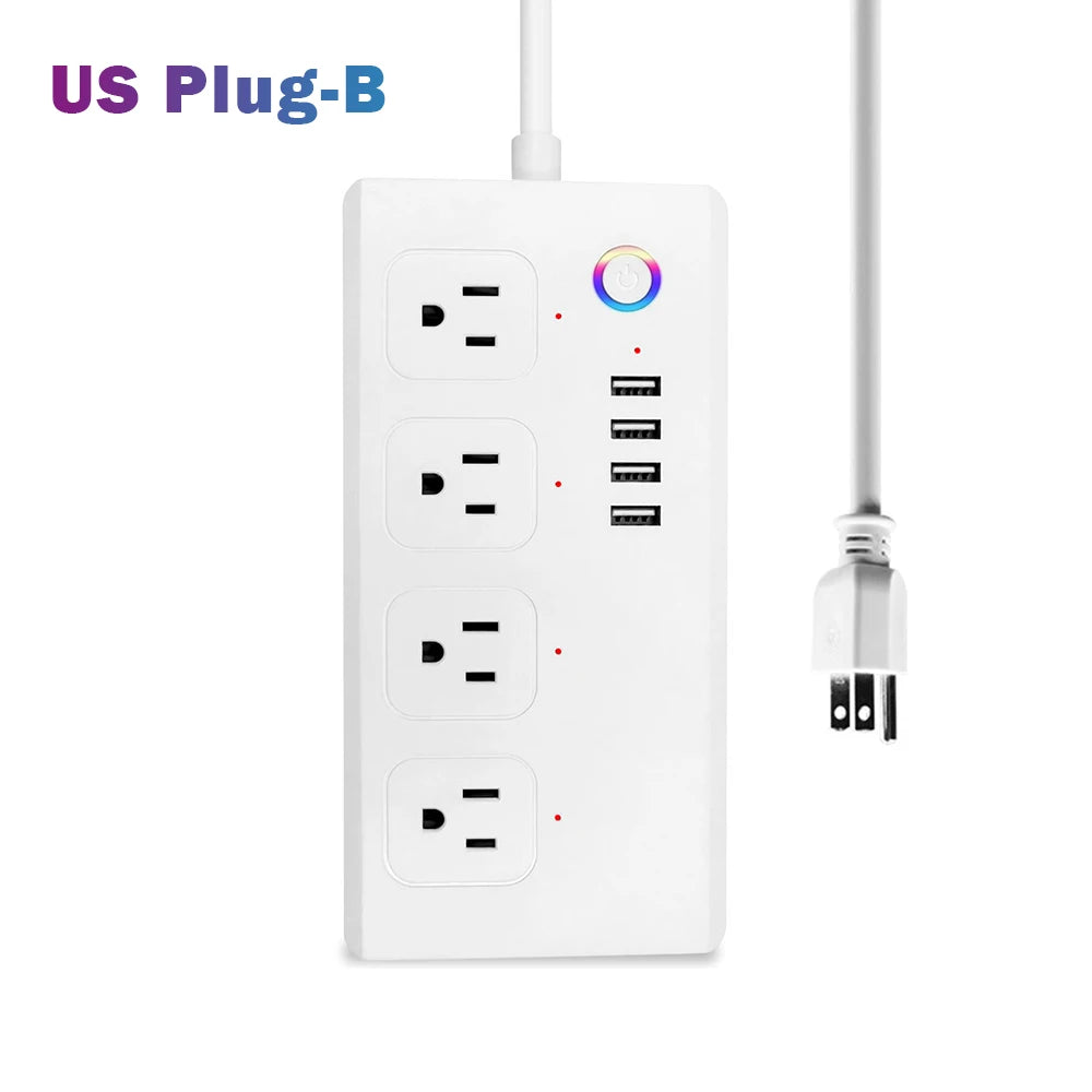 Wifi Zigbee Voice Remote Control Smart Plug Power Strip Extension Cord Multi Plug Timer Socket Work with Alexa Google Assistant