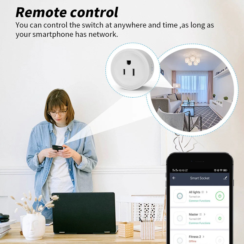 Tuya 16A Smart Plug Zigbee Wifi Socket US Canada Mexico Peru Japan Power Monitoring Timing Function Works with Alexa Google Home