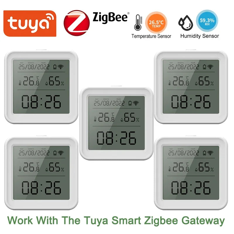Tuya Zigbee/Wifi Temperature Humidity Sensor Hygrometer Thermometer Smart Home Smart Life App Support Alexa Google Assistant