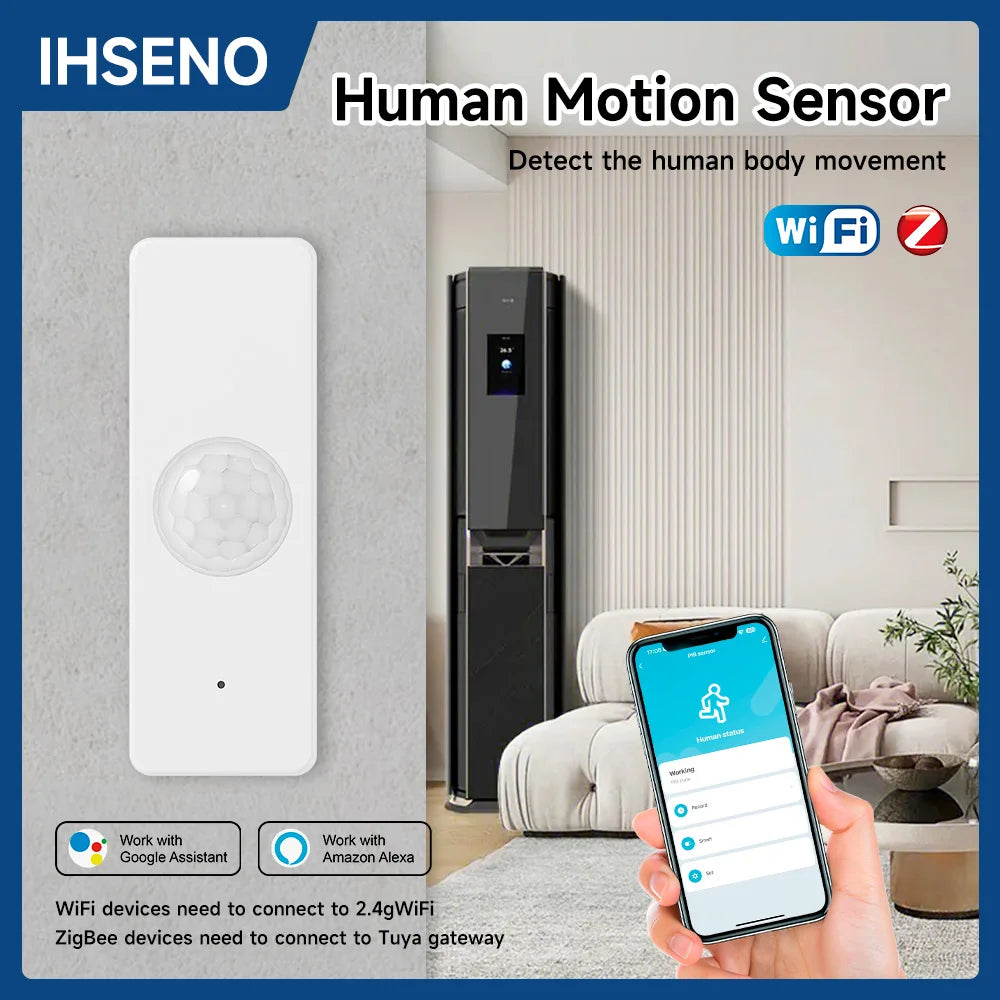 Tuya Wifi/Zigbee Smart PIR Sensor Human Body Infrared Motion Detector Home Security Scene Linkage via Alexa Google Home