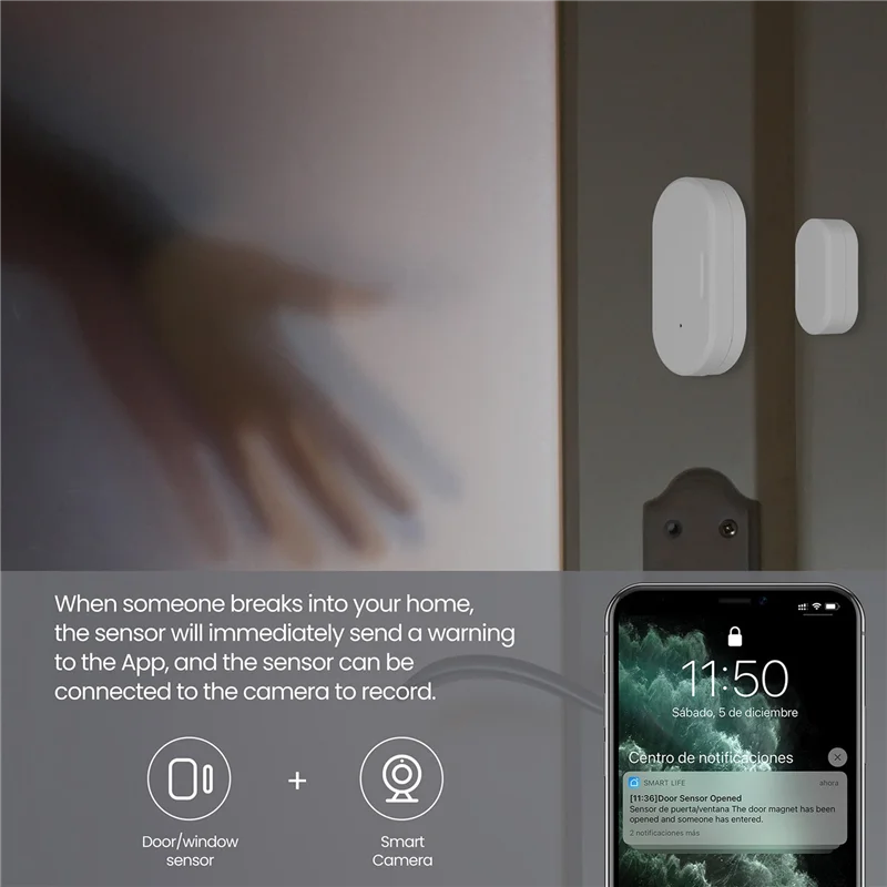 Upgrade Your Home Security with the B29C-Tuya Zigbee 3.0 Smart Contact Detectors - 4-Pack for Doors and Windows