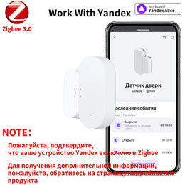 Zigbee Contact Sensor Door & Window Sensor Zigbee Hub Required Work with Yandex Alexa Zigbee2Mqtt ZHA Homeassistant