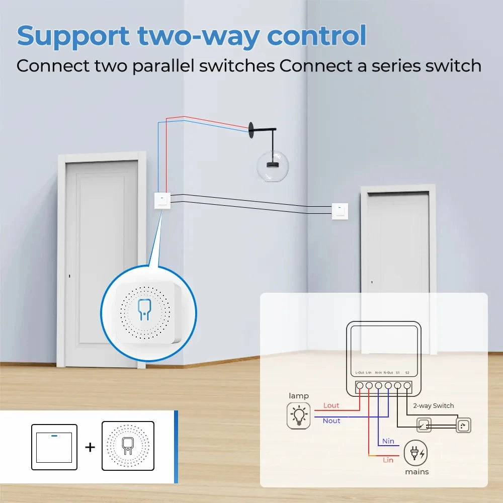 Wifi Smart Switch 16A/20A Auto Breaker Relay Module Switches Timer APP Voice Control AC100-240V for Yandex Alice Alexa Google