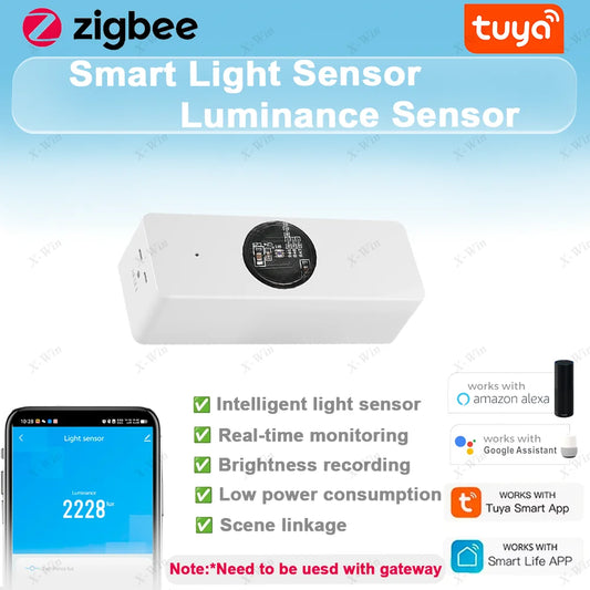Zigbee Tuya Luminance Detector Light Brightness High Precision Illuminance Sensor Smart Life Alexa Google Assistant Supported