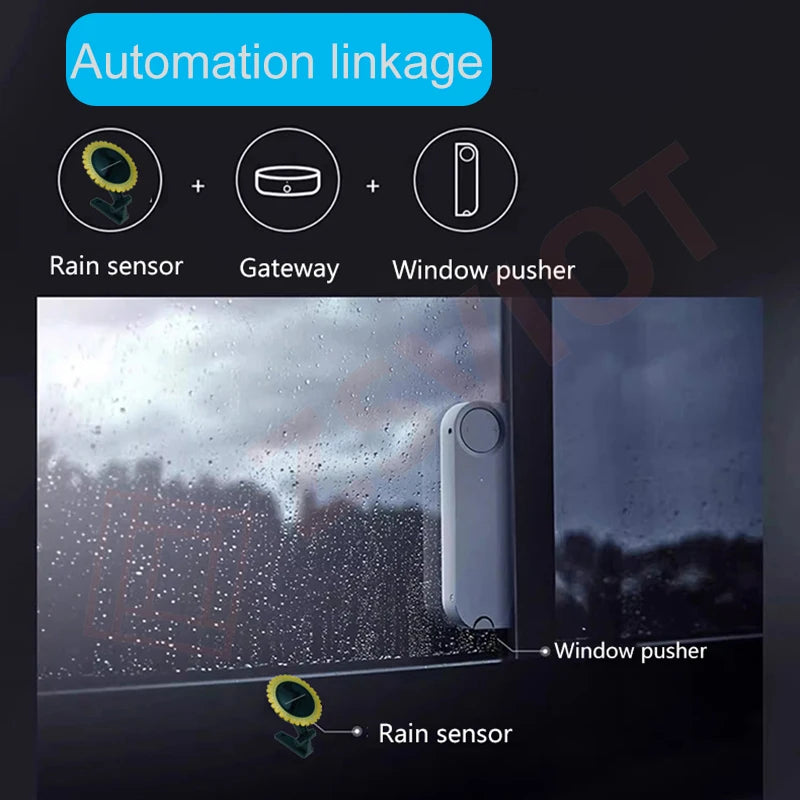 Zigbee Light and Rain Sensor 2-In-1 Function, Built-In Lithium Battery ,Tuya Smart Light and Rainwater Detection Smart Life App