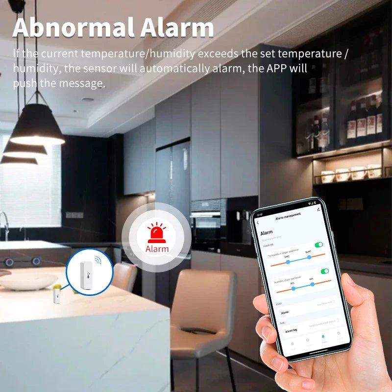 Tuya Wifi/Zigbee Temperature and Humidity Sensor Indoor Thermometer Smart Life Control for Home Work with Alexa Google Assistant