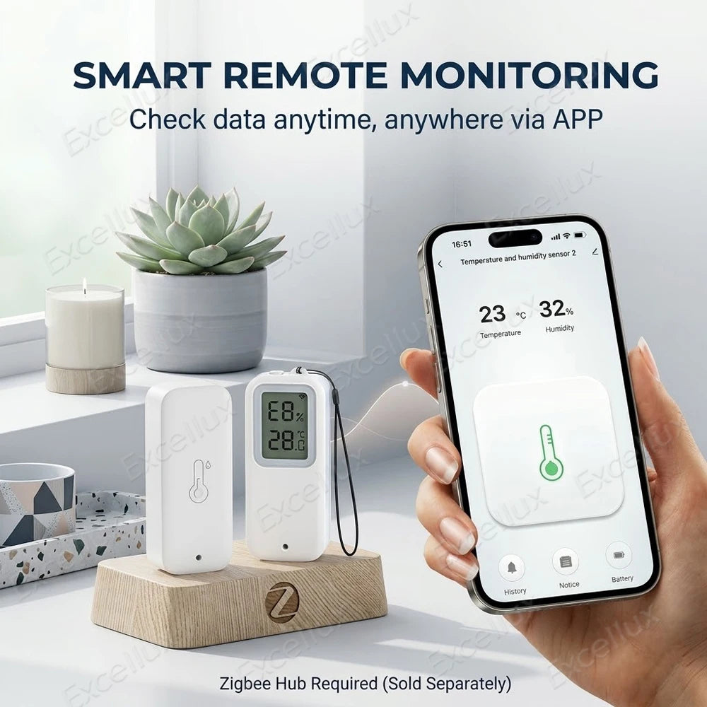 Zigbee 3.0 Temperature Humidity Sensor Thermometer Hygrometer Digital Screen IP65 Waterproof Optional Work with Alexa Yandex Z2M