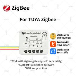 TUYA Smart Zigbee Curtain Switch Module Supports 2 Way Control Blinds Roller Shutter Motor Works with 2MQTT Alexa Google Home