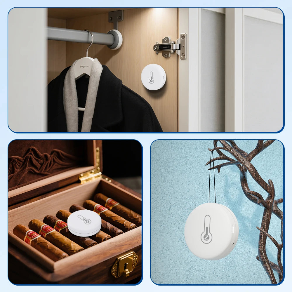 Tuya Zigbee 3.0 Temperature Humidity Sensor Thermometer, APP Remote Monitoring, Works with Smart Life Yandex Alexa ZHA