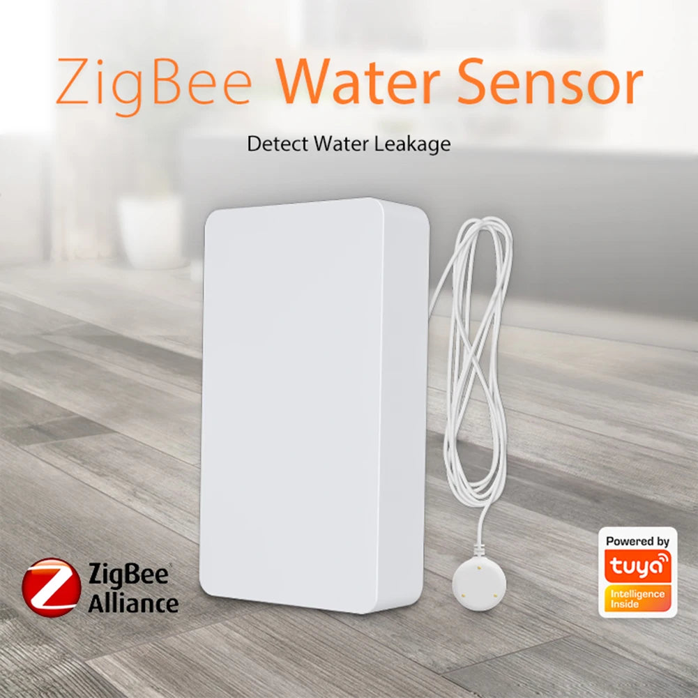 Tuya Zigbee Overflow Security Alarm System Remote Control 2.4Ghz Liquid Leak Alarm Battery Powered Portable for Home Apartment