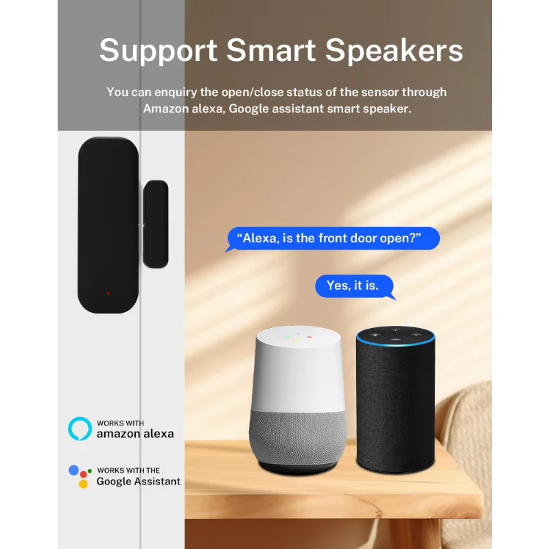 Tuya Zigbee 3.0 Door Sensor Window Sensor Contact Sensor for Smart Home Smart Life APP Remote Control Compatible with Alexa