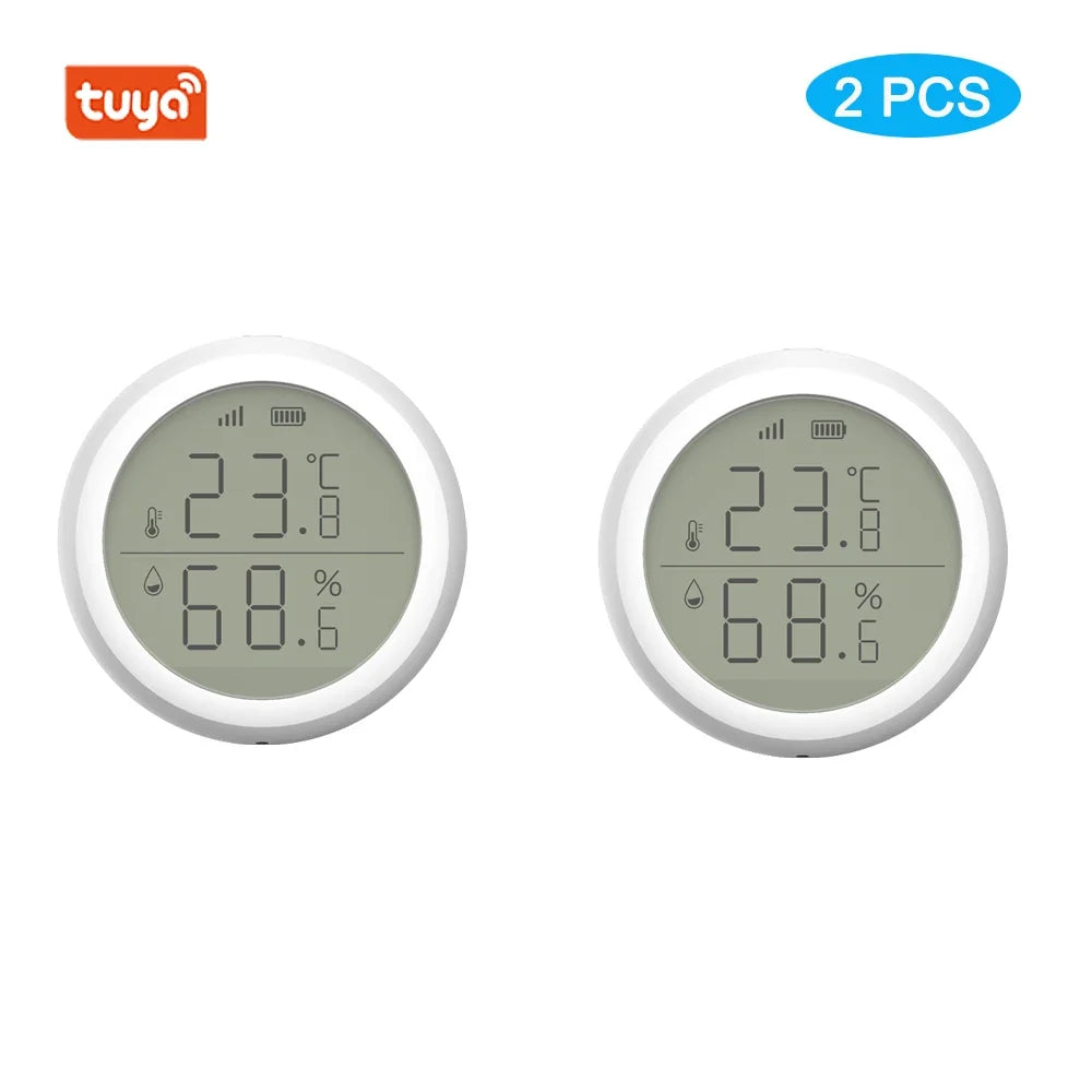 Tuya Smart Zigbee Temperature and Humidity Sensor Wireless LED Screen Display Working with Google Assistant Tuya Zigbee Hub