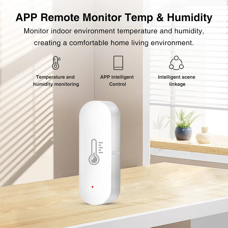 Tuya Wifi /Zigbee Smart Temperature Humidity Sensor Indoor Hygrometer Controller Monitoring Work with Smart Speaker Alexa Google