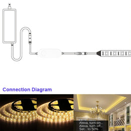 Mini Zigbee DW Light Strip Controller with DC Adapter 12-24V 5050 3528 Single Color LED Light Dimmer Work with Alexa Smartthings
