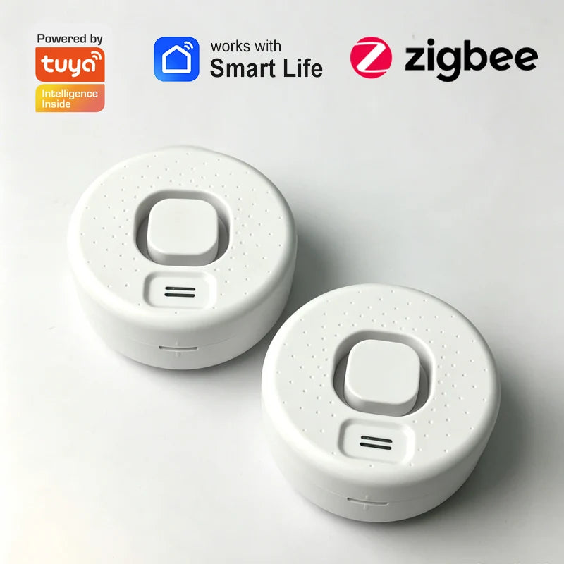 Zigbee Water Leakage Detector Works with Tuya Smart Life APP Drip Sensor Home Kitchen Safety Overflow Alarm High-Decibel Sound