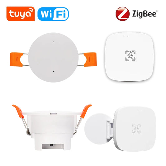Tuya Zigbee Wifi Mmwave Human Presence Motion Sensor 5.8G 24G Radar Luminance Breath Distance Detection Sensor Home Automation
