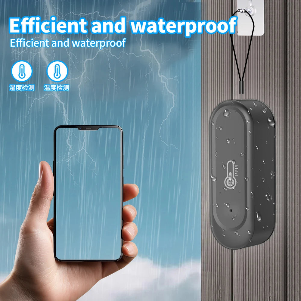 IP65 Waterproof Tuya WiFi/Zigbee Smart Temperature and Humidity Sensor - Control Your Environment with Alexa and Google Home