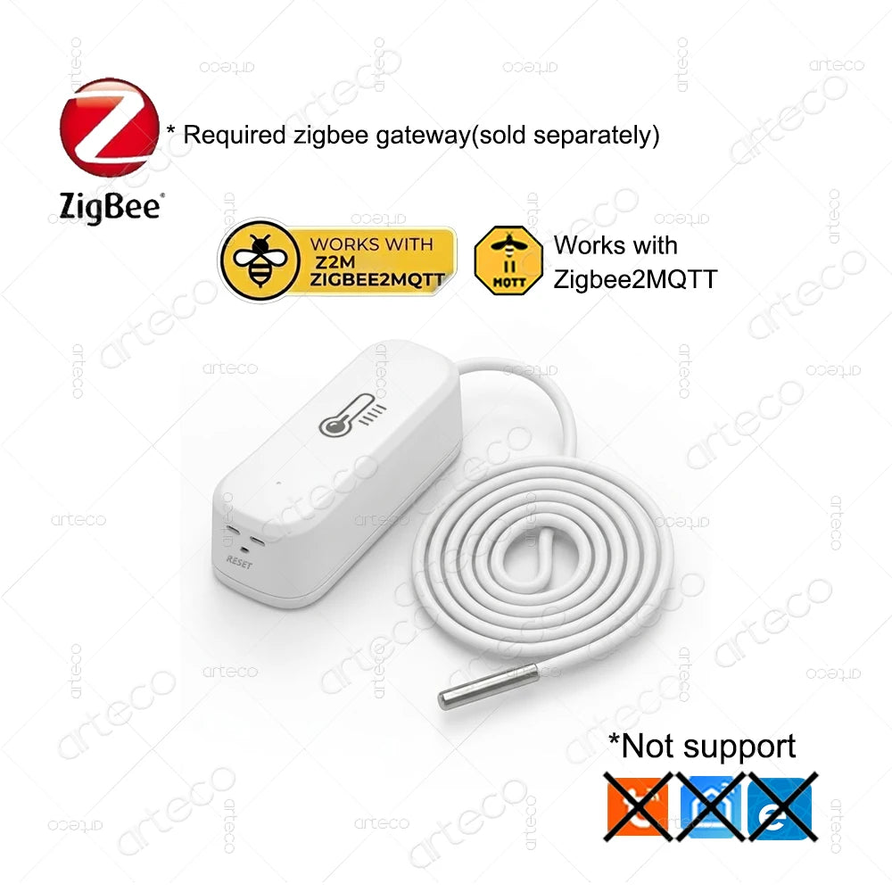 Zigbee NTC Probe Temperature Humidity Sensor Remote Monitor Aquarium Pool Fridge Freezer Fish Tank Therometer,For Zigbee2Mqtt