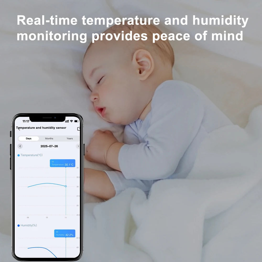 Smart Zigbee 3.0 Temperature and Humidity Sensor Tiny Remote Monitor for Smart Home Assistant Zigbee2Mqtt Ewelink
